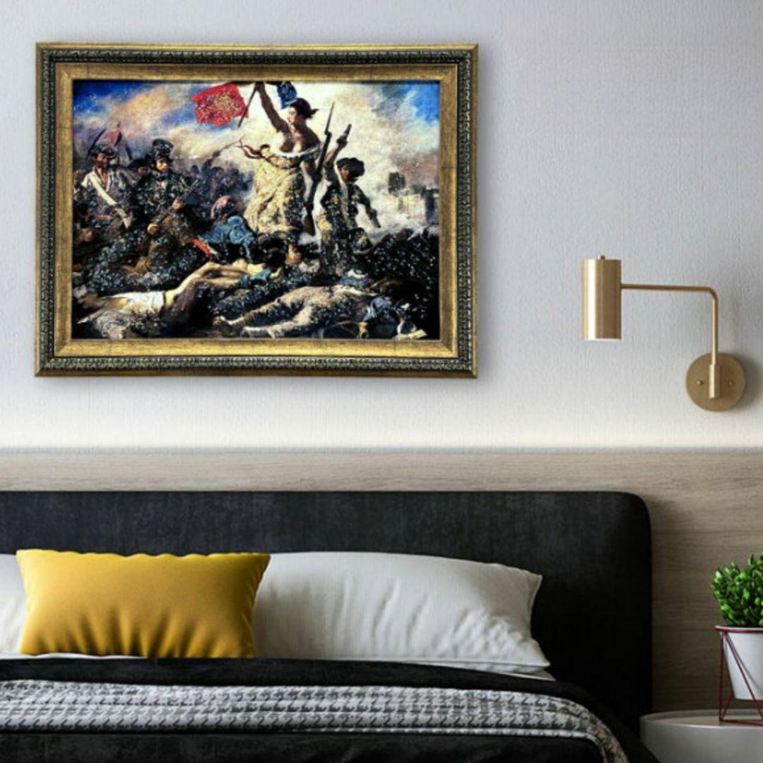 輸入雑貨　天然石　『フランス民衆を導く自由の女神』　水晶絵　クリスタルアート