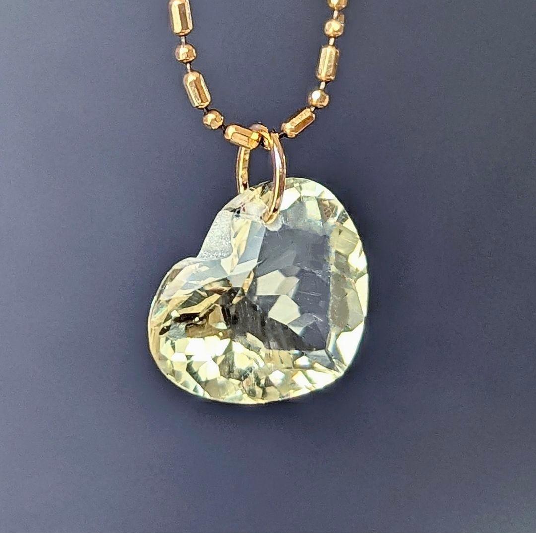 ♢めかぶ♢K18 レモンクォーツ 4.43ct ネックレスチャーム