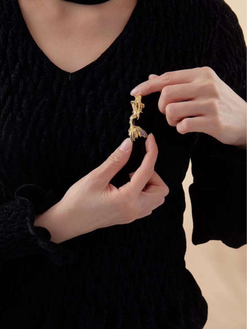 人魚デザイン ブローチ&ピアス　セット