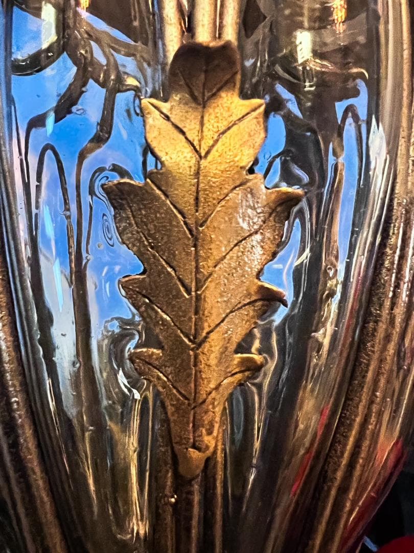 Antiqueアンティーク Ornate華やかな Glassガラス 金属 花瓶