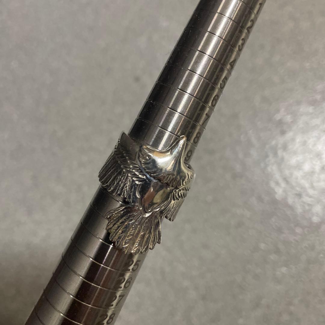 鷲見太郎　リング　銀製　(黒G100）