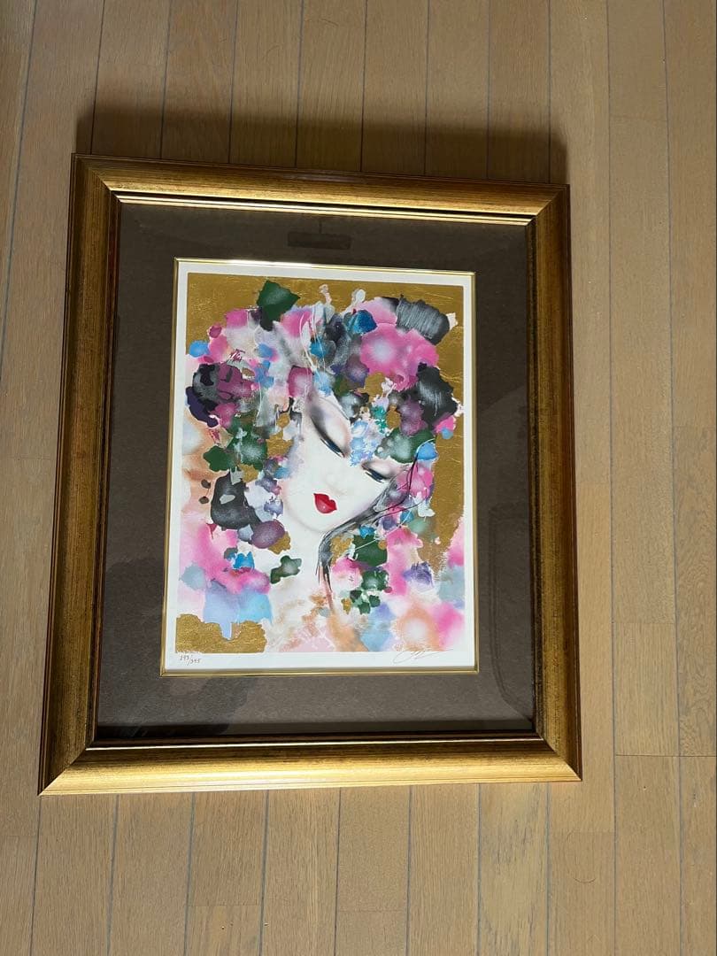 お値下げ★スザンヌマリー　シルクスクリーン 女性肖像 193/395