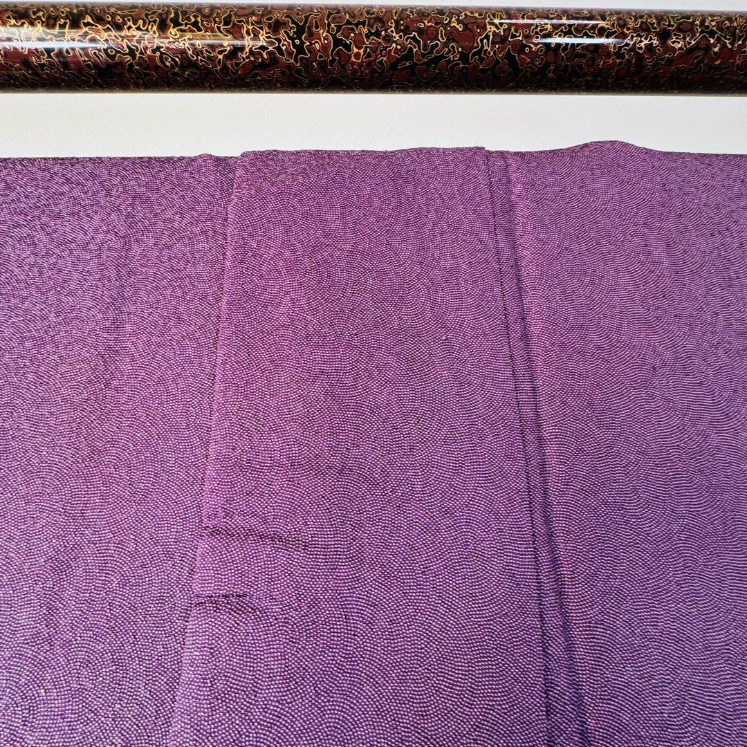 超美品　正絹　小紋　和装　着物　袷　176裄69 トール　一紋　江戸小紋　紫