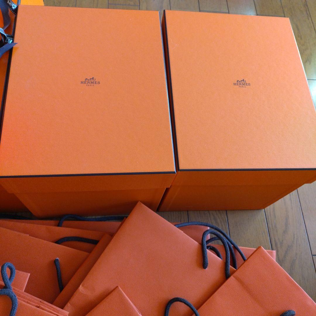【美品】HERMES オレンジ ギフトボックス・ショッピングバッグ多数