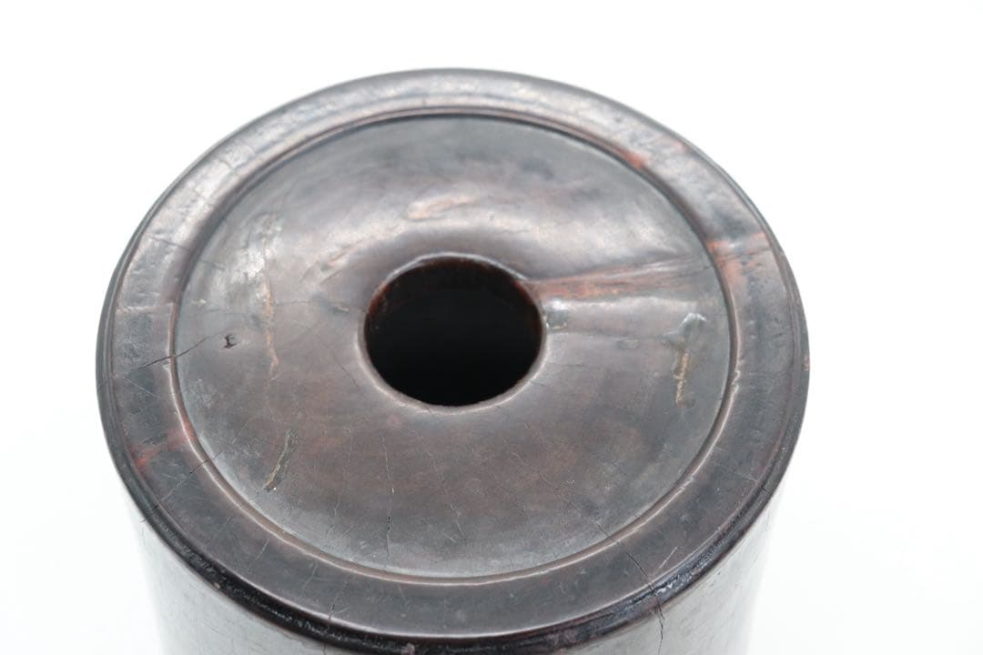 ※中国　紅木筆筒　したん　唐木　送料込み250602