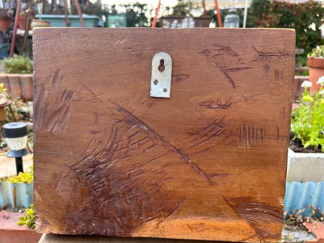 バリ島　木製彫刻 農村風景 約30cm x 20cm