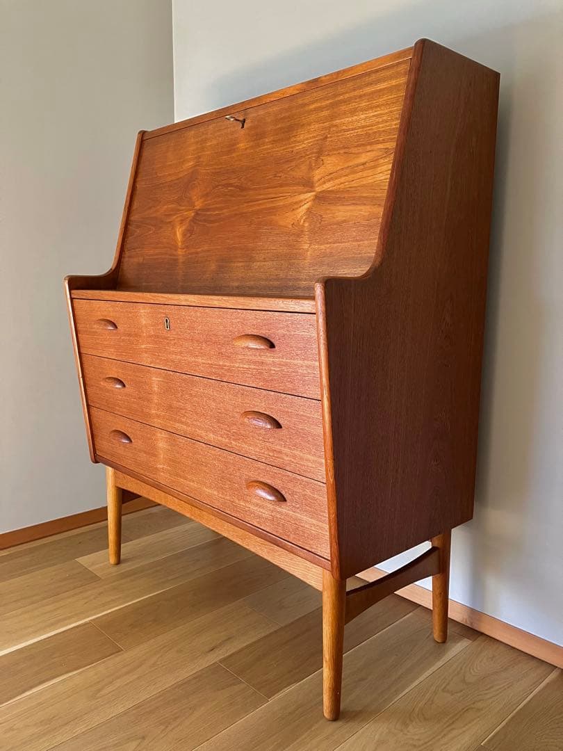 ライティングデスク ビューロー ライティングビューロー 北欧 ビンテージ 送料込