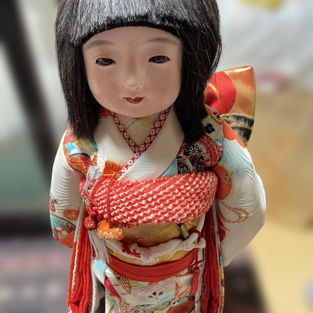 アンティーク・日本人形 市松人形 伝統的和装(着物を脱がせて作者確認済)