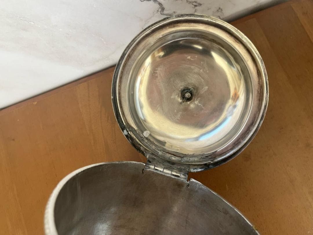 【極レア】英国 シルバー 純メッキ ビスケットバレル ビンテージ