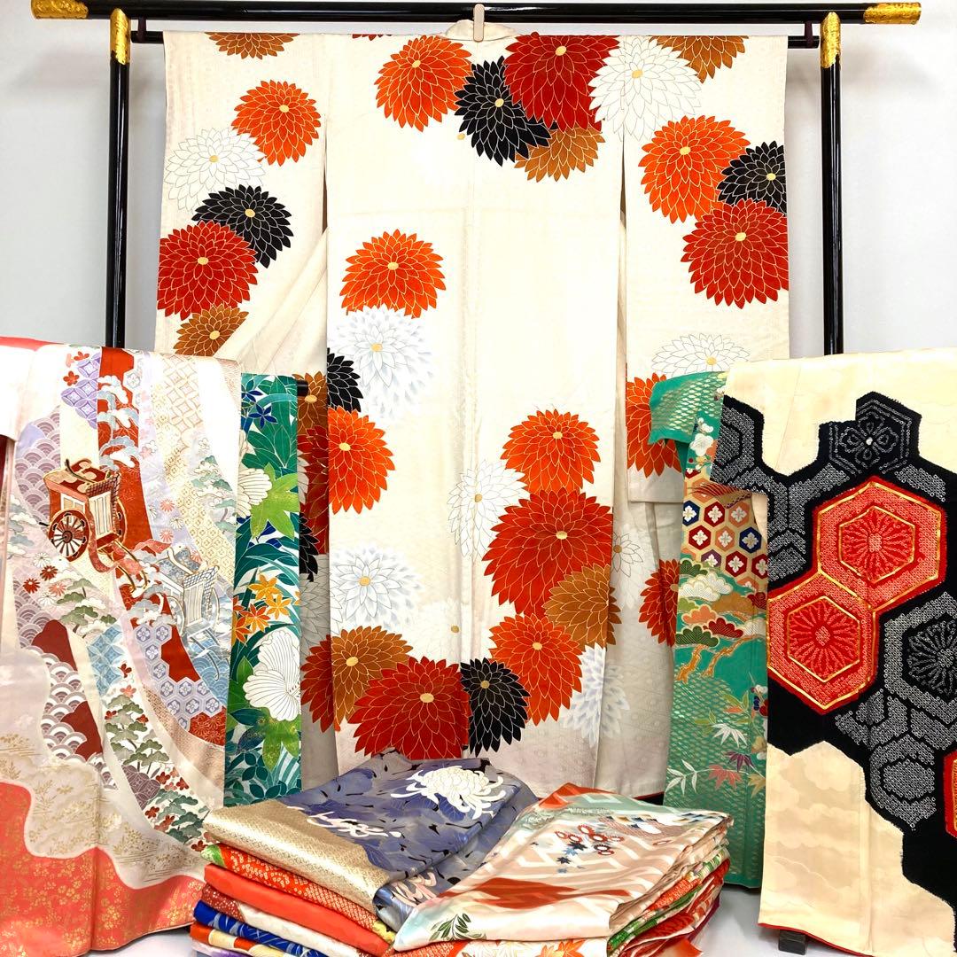 【TAMA屋】全て正絹 全て振袖 刺繍 絞り まとめ売り20点TM2543