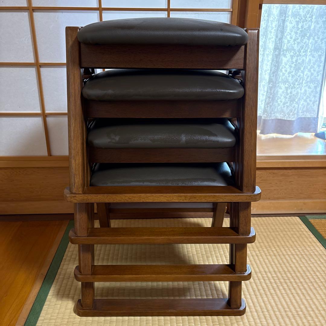 木製スタッキングスツール5脚