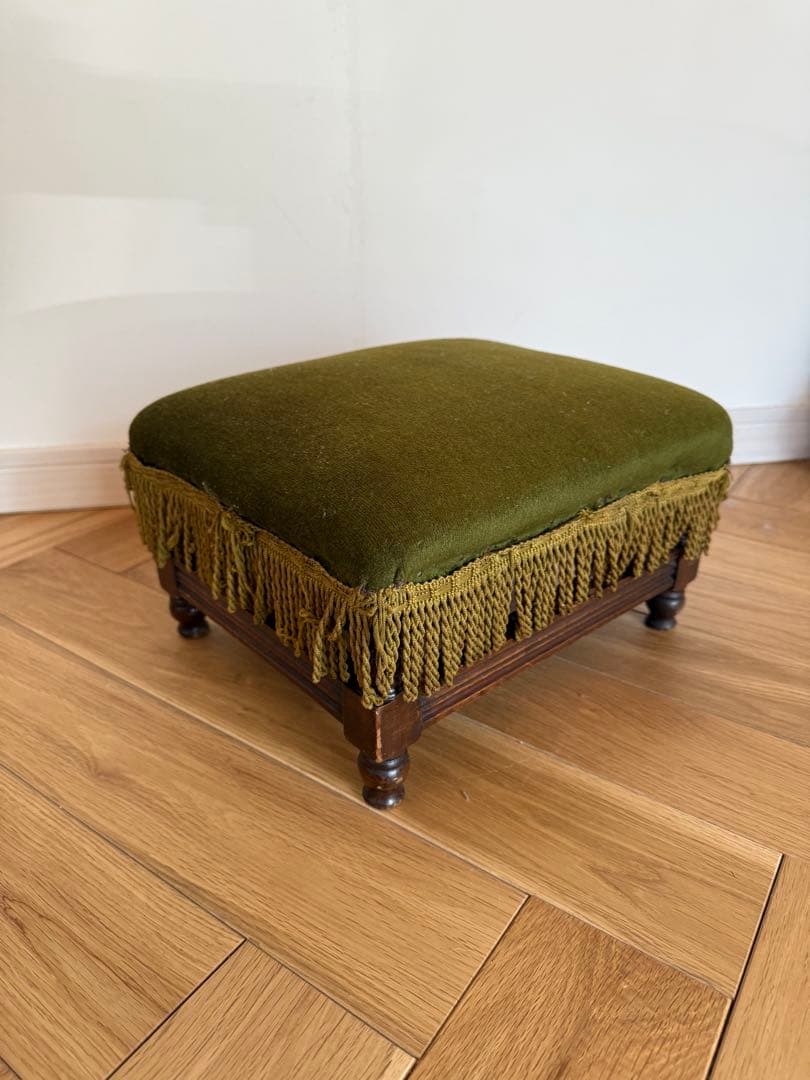 【ラボめん】英国アンティーク木製フットスツール