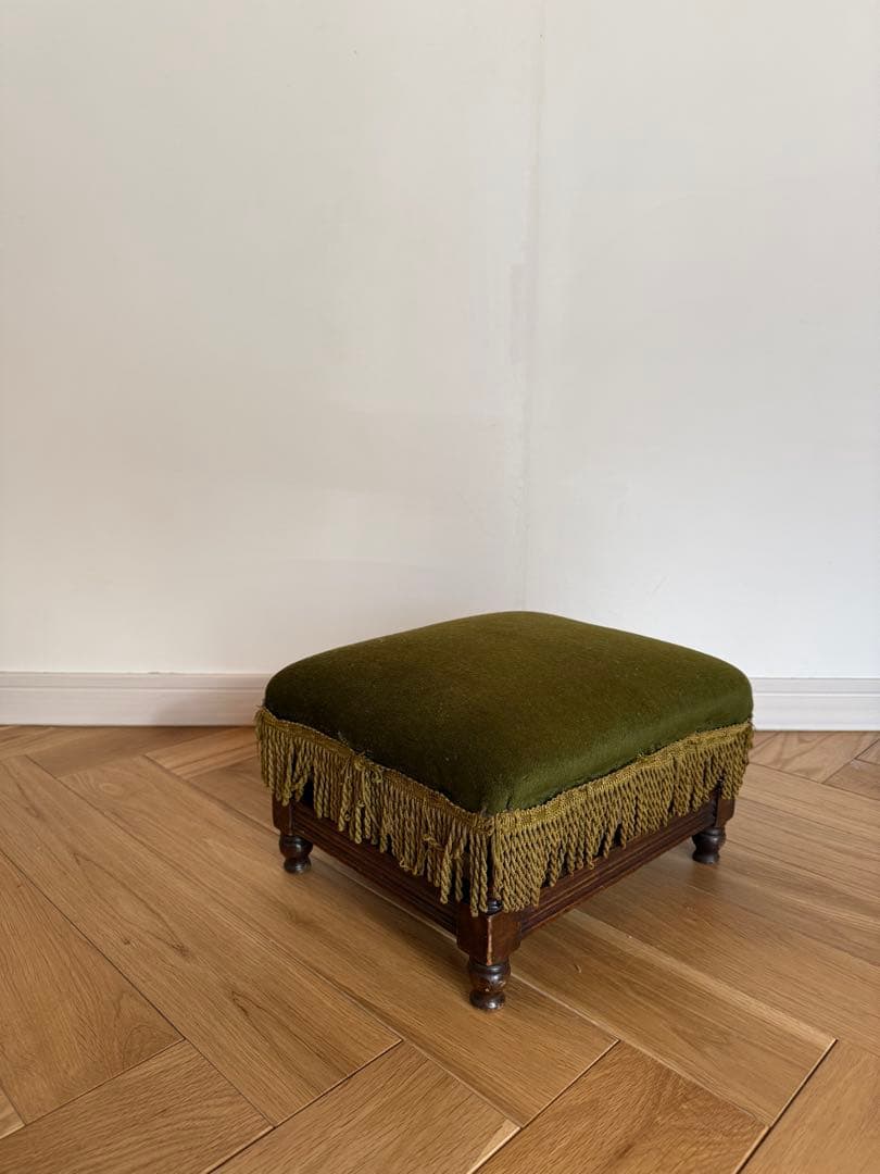 【ラボめん】英国アンティーク木製フットスツール