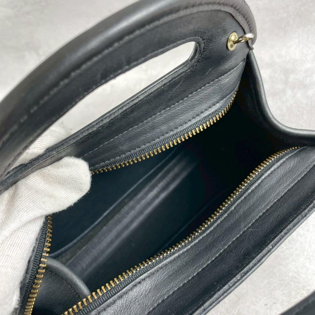✨美品✨オールドコーチ　ショルダーバッグ　2way ハーフムーン　レザー　黒