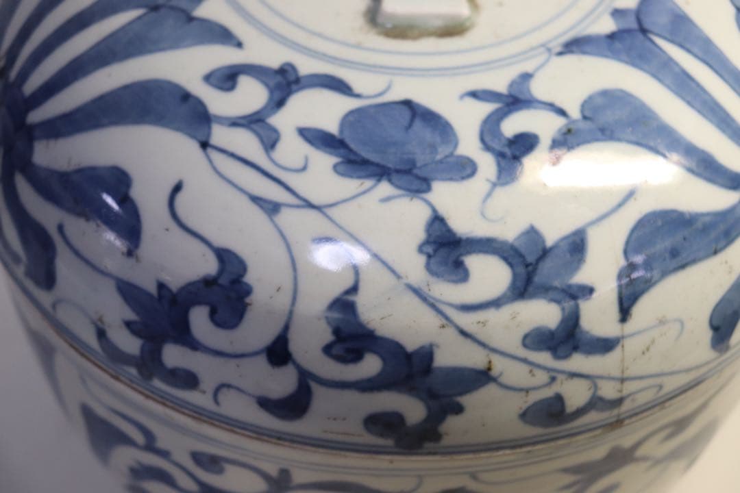 江戸　古伊万里　染付蓋物　アンティーク　送料込み1107