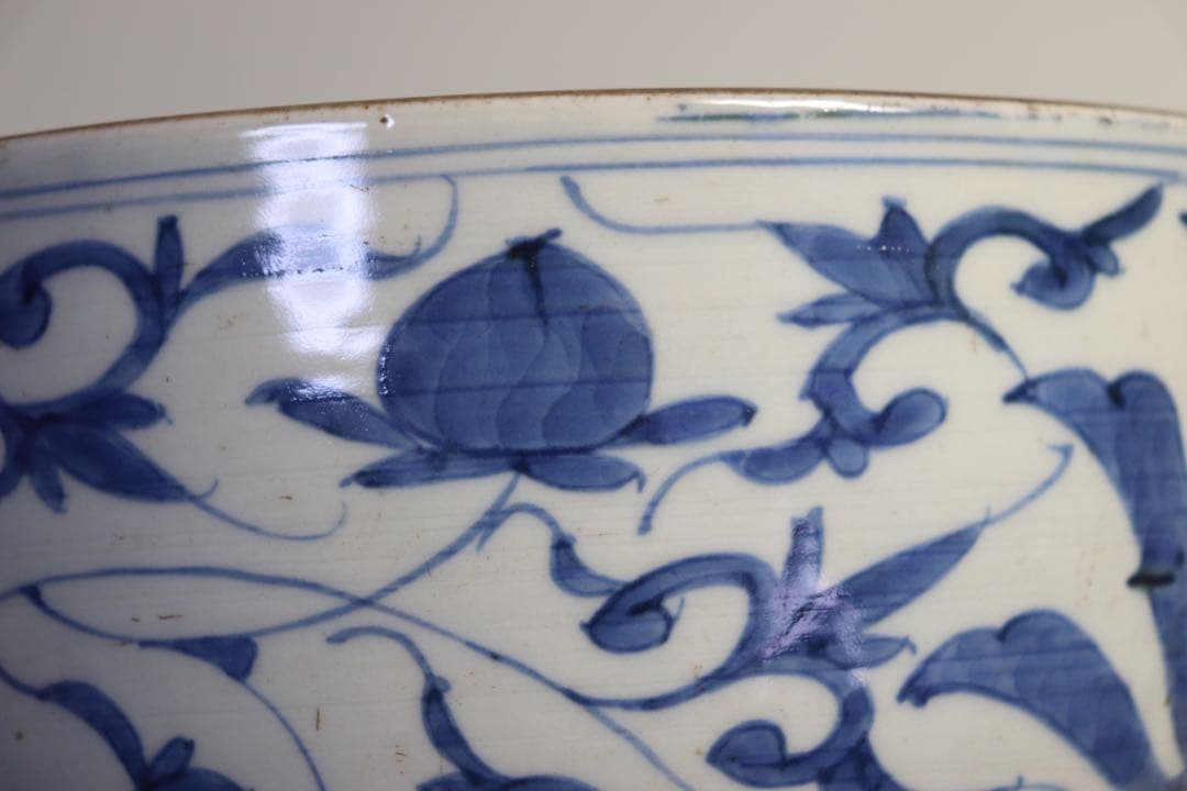 江戸　古伊万里　染付蓋物　アンティーク　送料込み1107