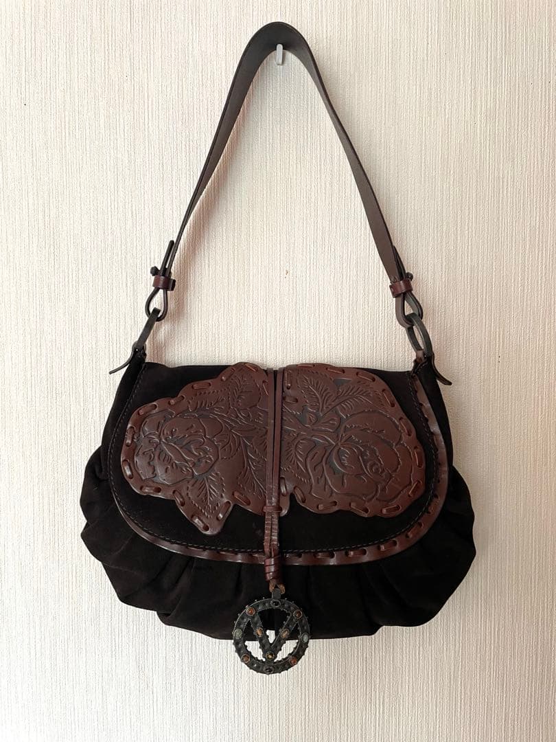 ヴァレンティノ・ガラヴァーニ　ショルダーバッグ ヴィンテージ ブラウンレザー