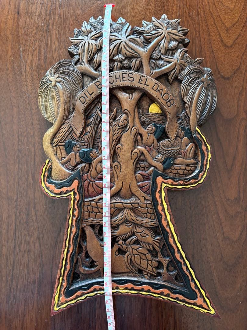 【木彫•彫刻】 パラオ ストーリーボード（テバン工房作品「魔法のパンの木」より）