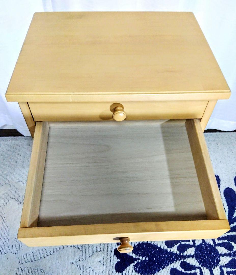 ナチュラルウッド サイドテーブル　サイドキャビネット　ナイトテーブル