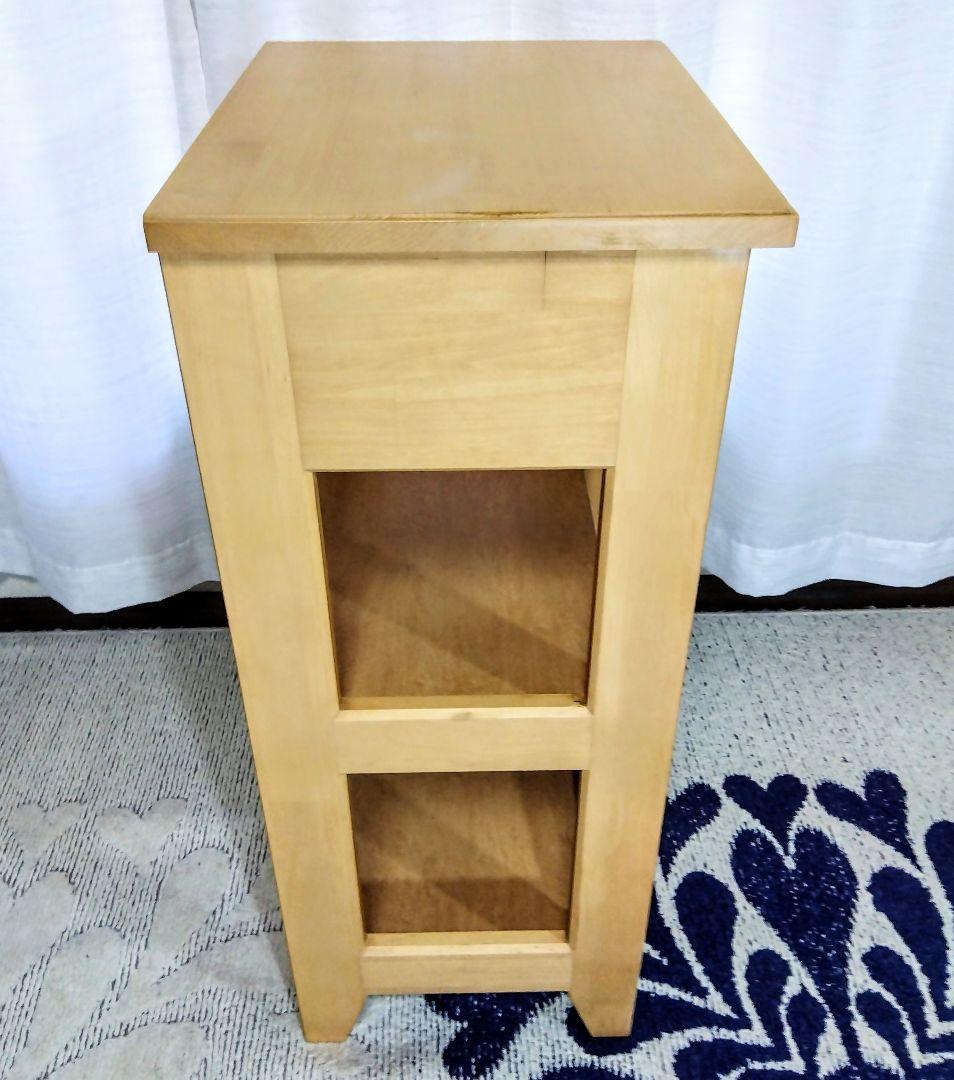 ナチュラルウッド サイドテーブル　サイドキャビネット　ナイトテーブル
