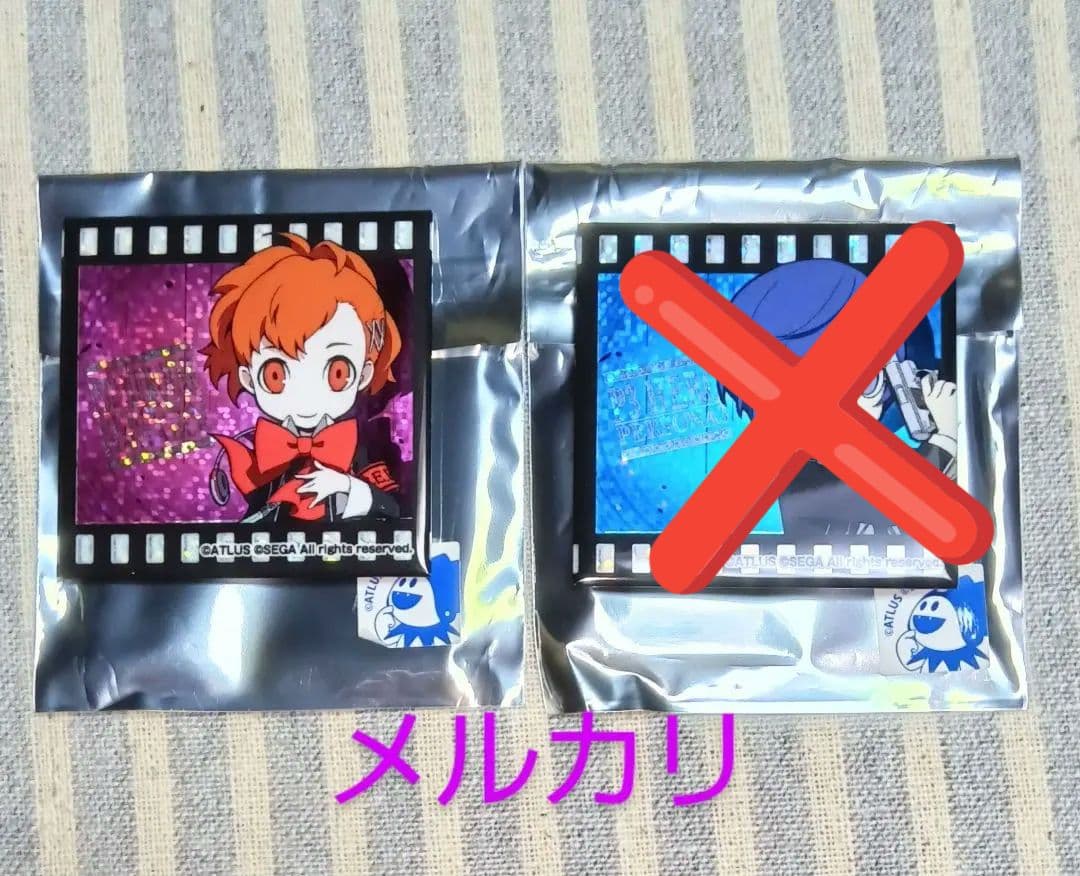 ペルソナQ2 セガコラボカフェ スクエア ホロ 缶バッジ ペルソナ3 主人公