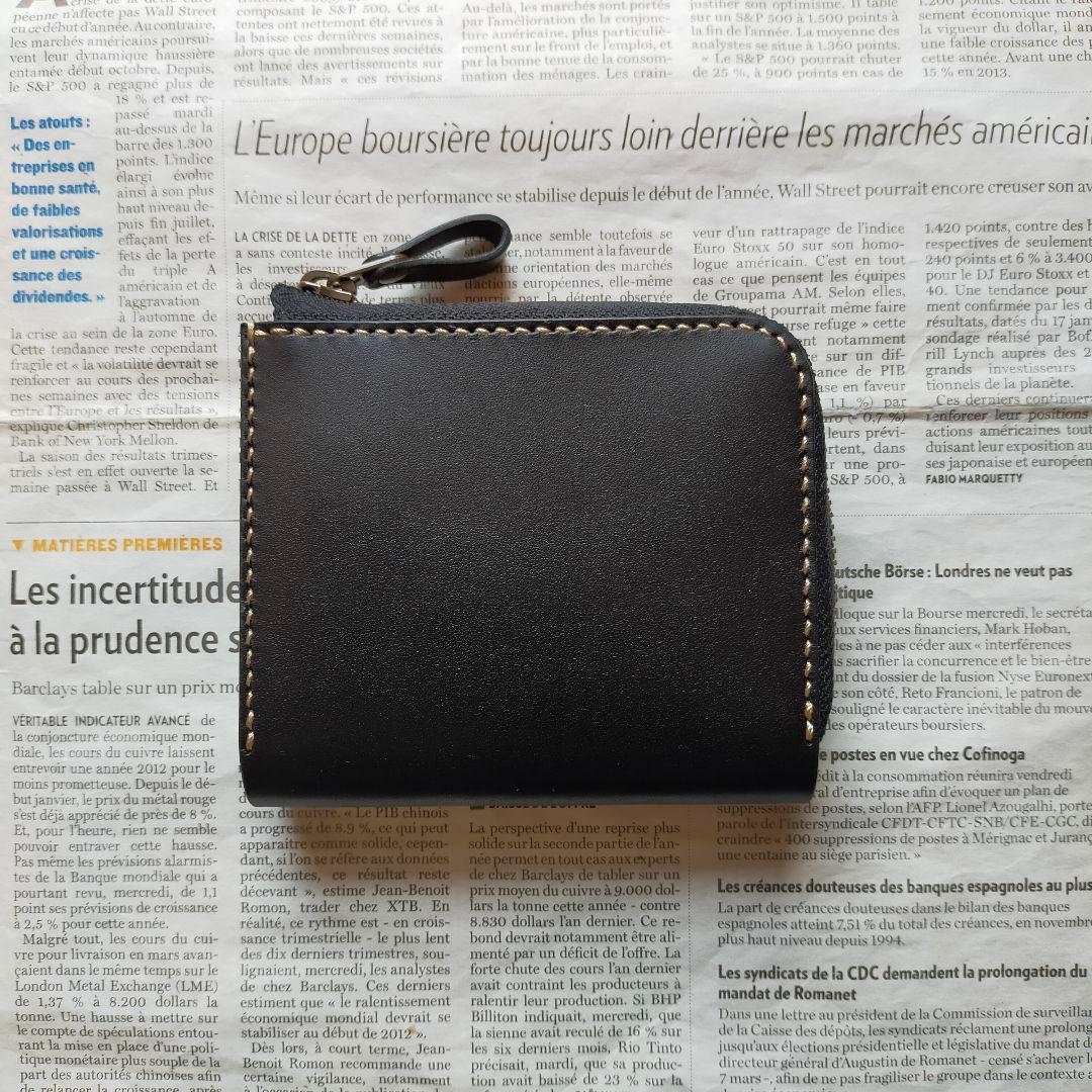 【わわ】栃木レザー　Ｌ字ファスナーウォレット　カードポケット増量