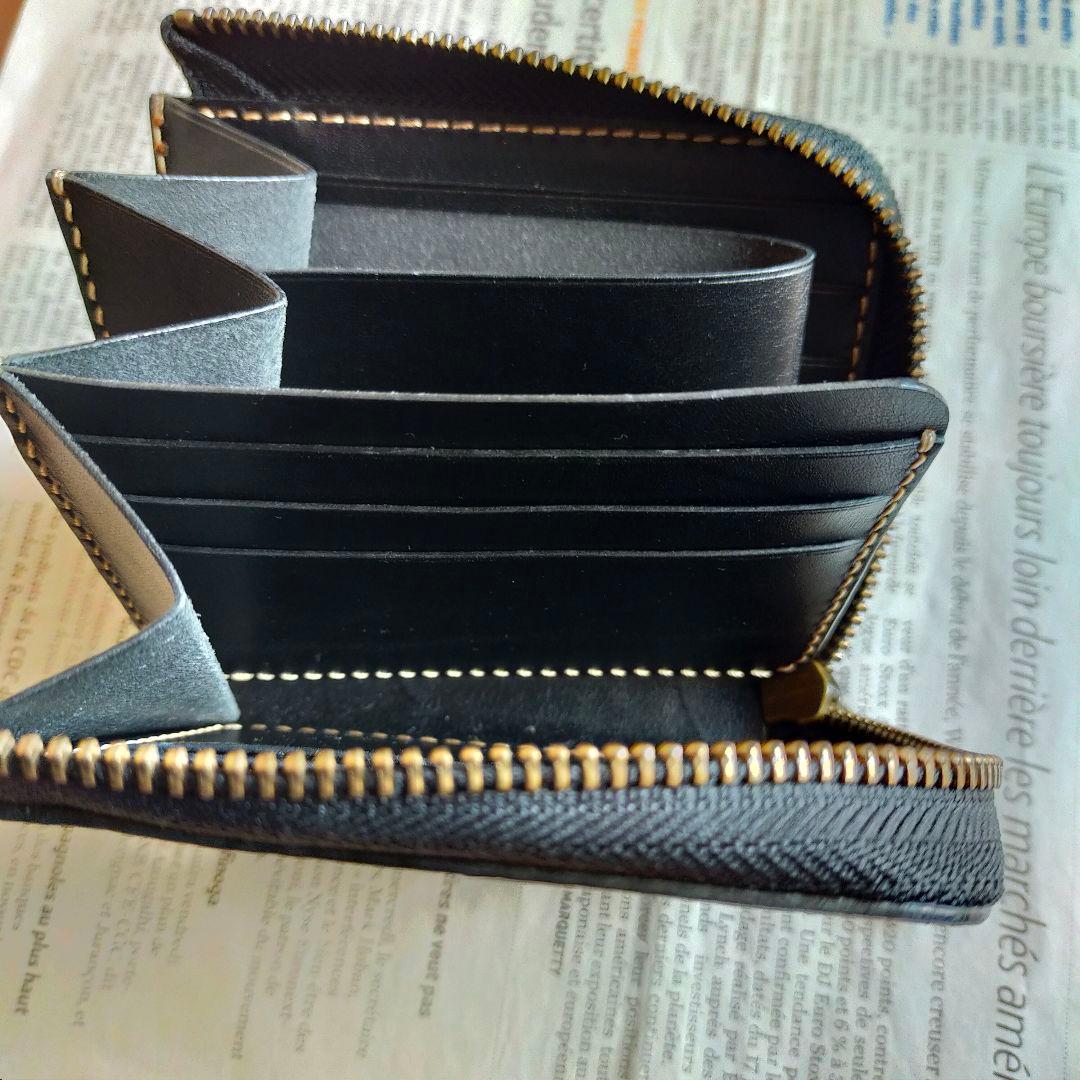 【わわ】栃木レザー　Ｌ字ファスナーウォレット　カードポケット増量