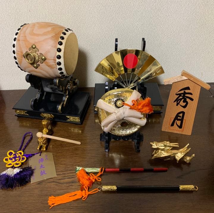 秀月　五月人形　甲冑　鎧兜　刀　弓　長刀　セット一式　アンティーク