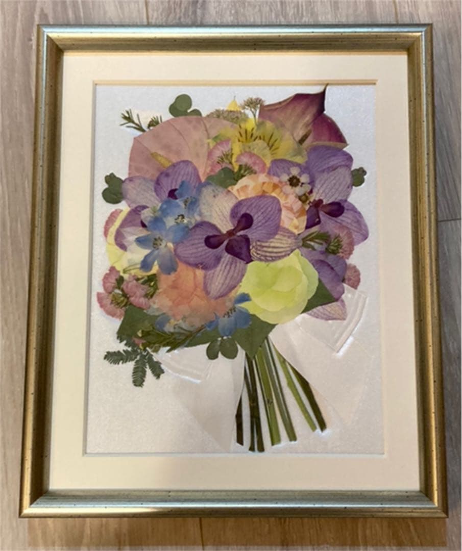 【新品・未使用】押し花　ドライフラワー　アート　額縁付き