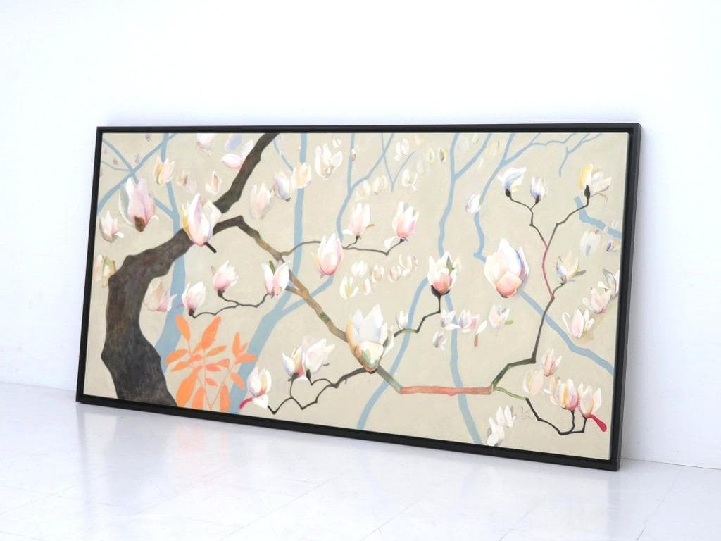 真作保証　荻野 夕奈　白木蓮　油彩　油絵　アート　芸術　絵画