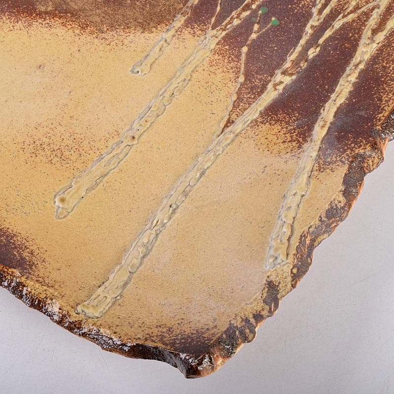 為那都窯　加藤高山（加藤純や）作　隆起象嵌金彩皿　共布共箱　V　R8953B