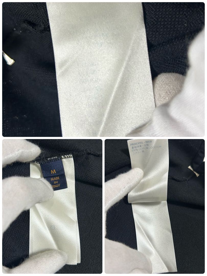 美品 LOUIS VUITTON モノグラムジャカード ポケットTシャツ 黒 M
