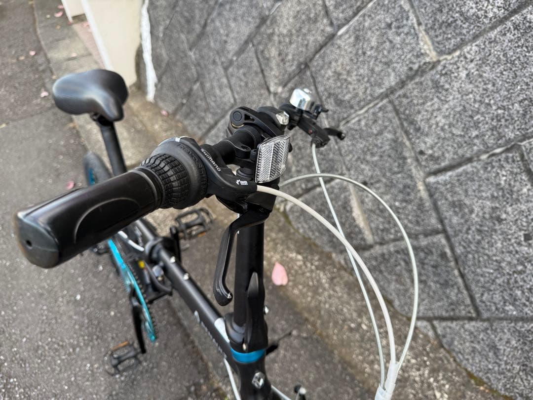 送料込みRENAULT 折りたたみ自転車 ブラック/ターコイズ