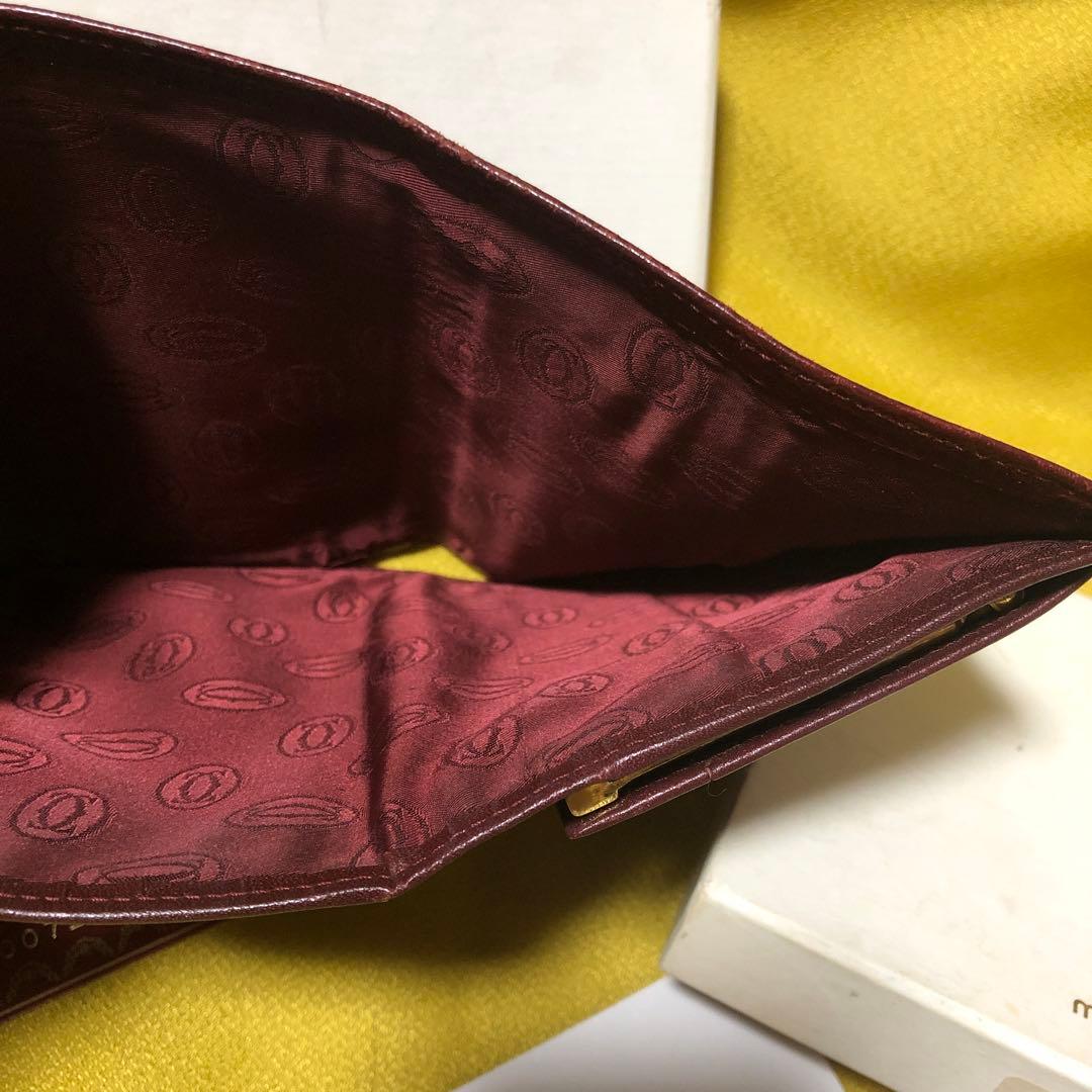 must de Cartier 三つ折り財布 ダークブラウン