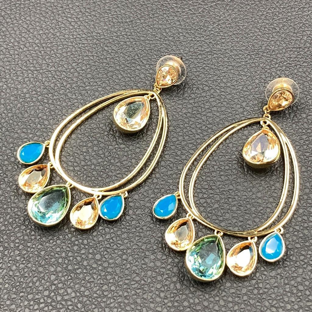 SWAROVSKI スワロフスキー ピアス ドロップ マルチカラー ゴールド