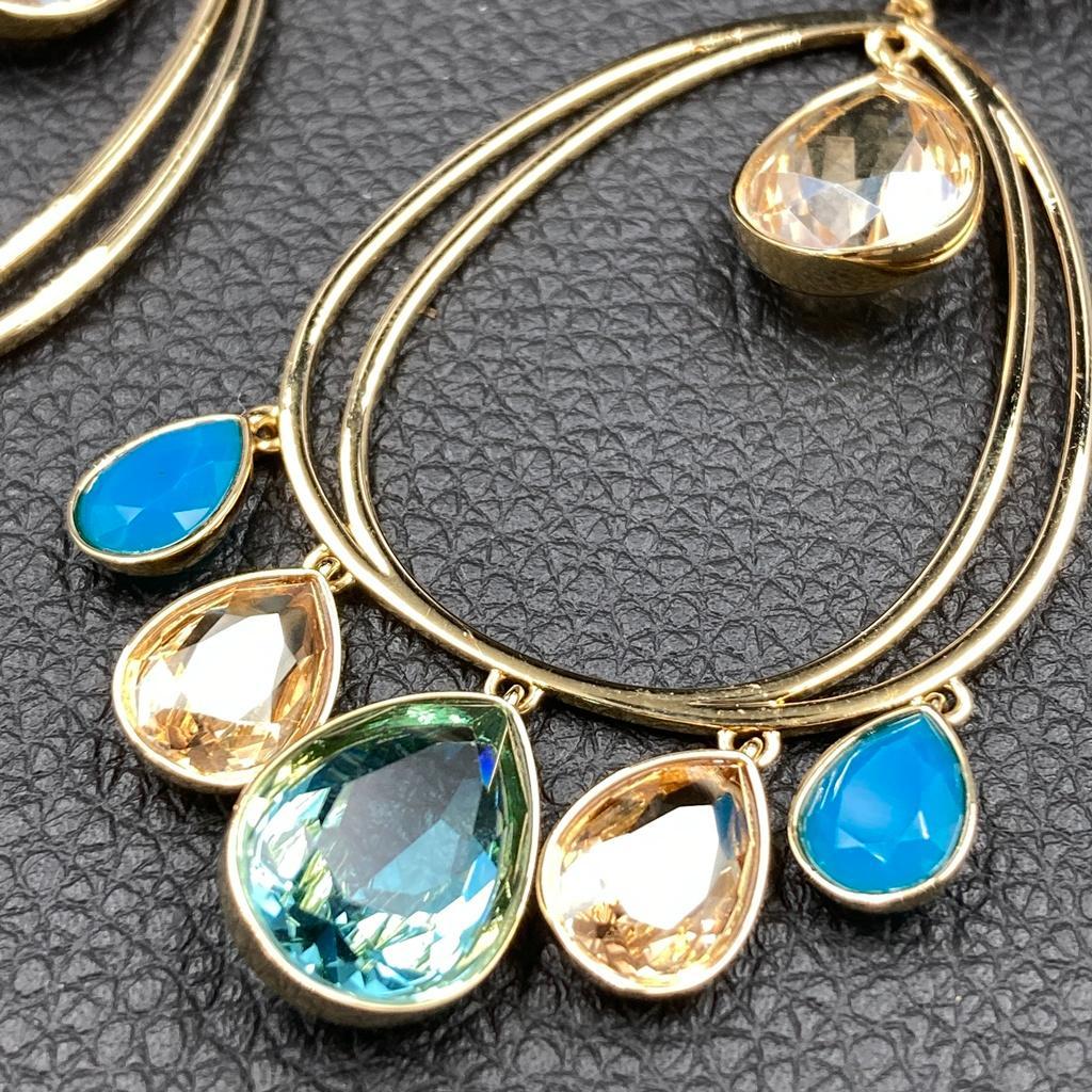 SWAROVSKI スワロフスキー ピアス ドロップ マルチカラー ゴールド