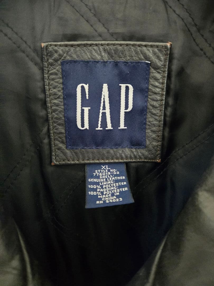 90s00s OLD GAP オールドギャップ レザージャケット カーコート 黒