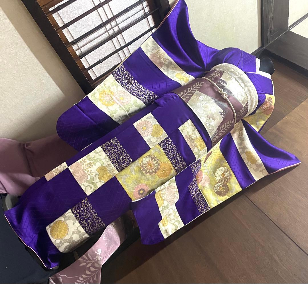 振袖フルセット6点特価サイズS〜M金駒刺繍　正絹　売り切り終了