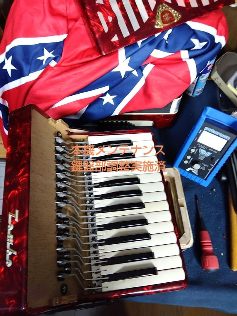 【動作品大幅なメンテ完了品】 トンボ アコーディオン No.28 赤（即演奏可）