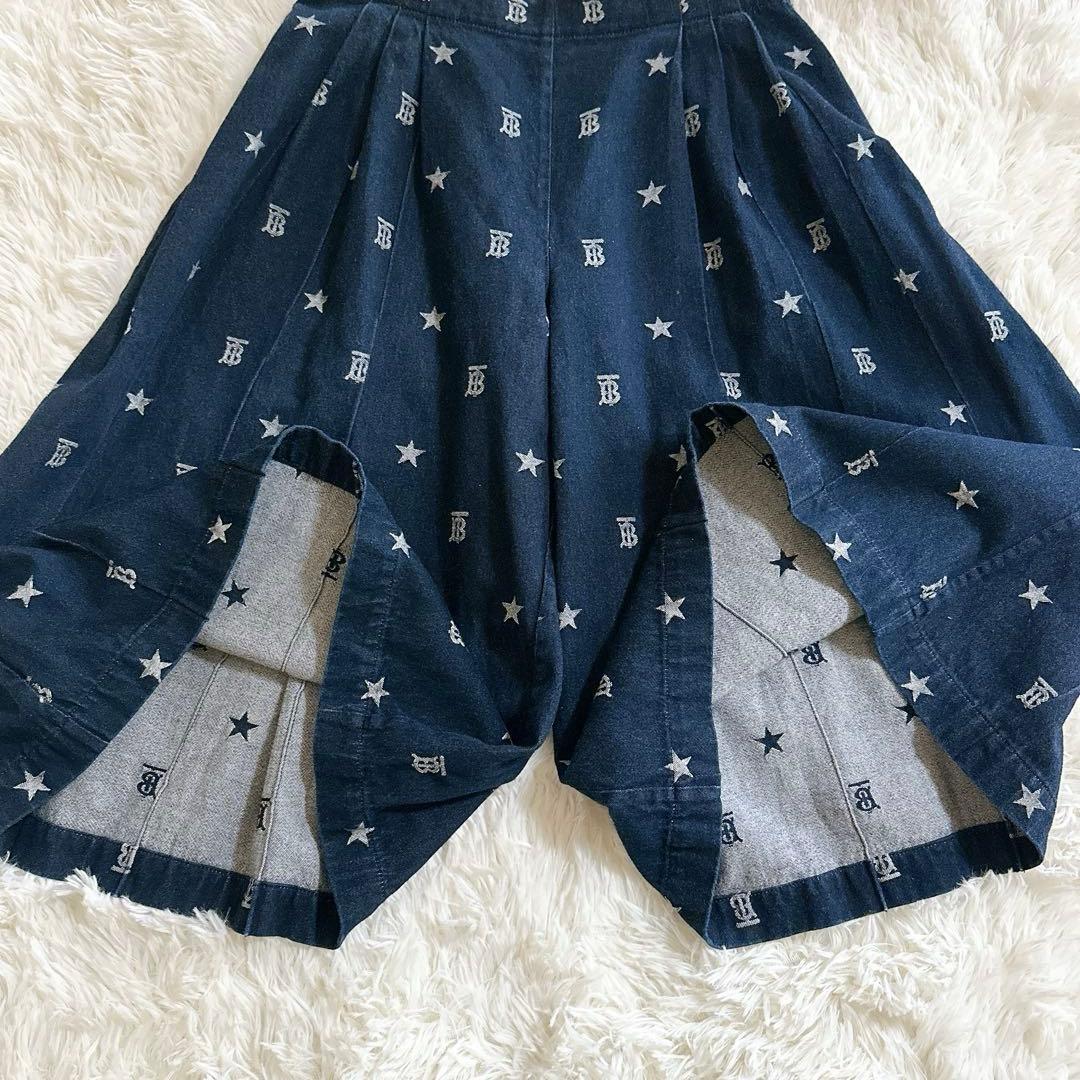 現行タグ　Burberry キュロット パンツ ワイド デニム TBロゴ