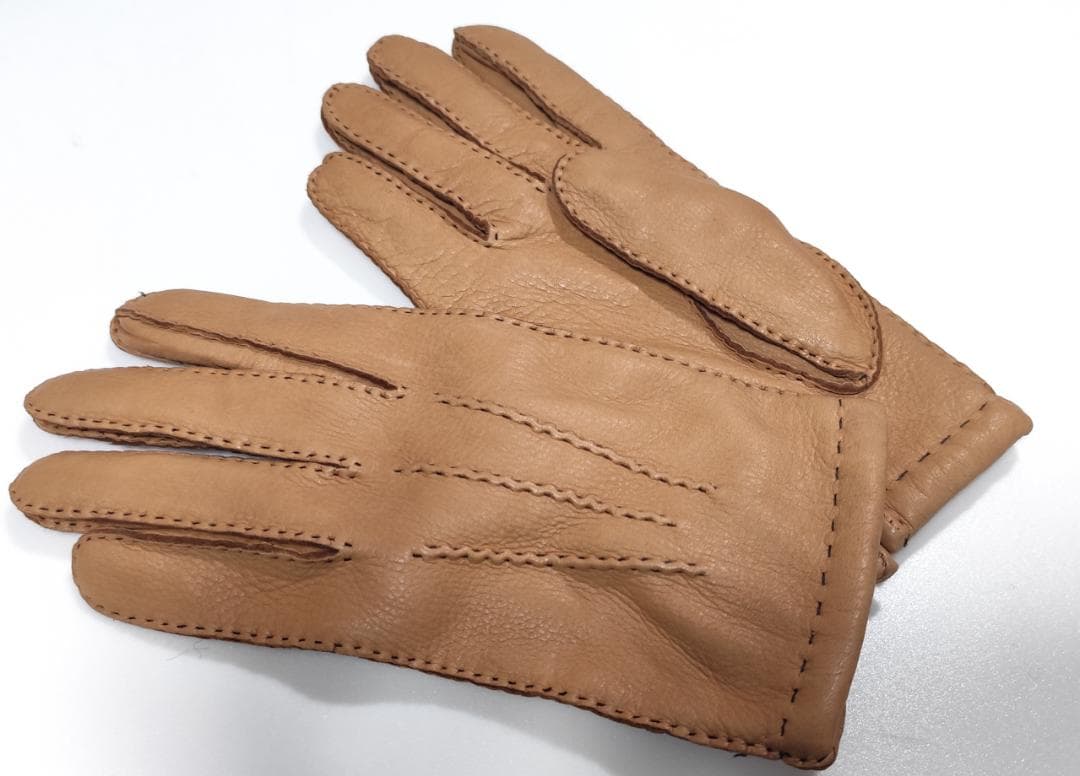 W新品 DENTS デンツ 紳士 レザーグローブ サイズ8 鹿革 シミあり