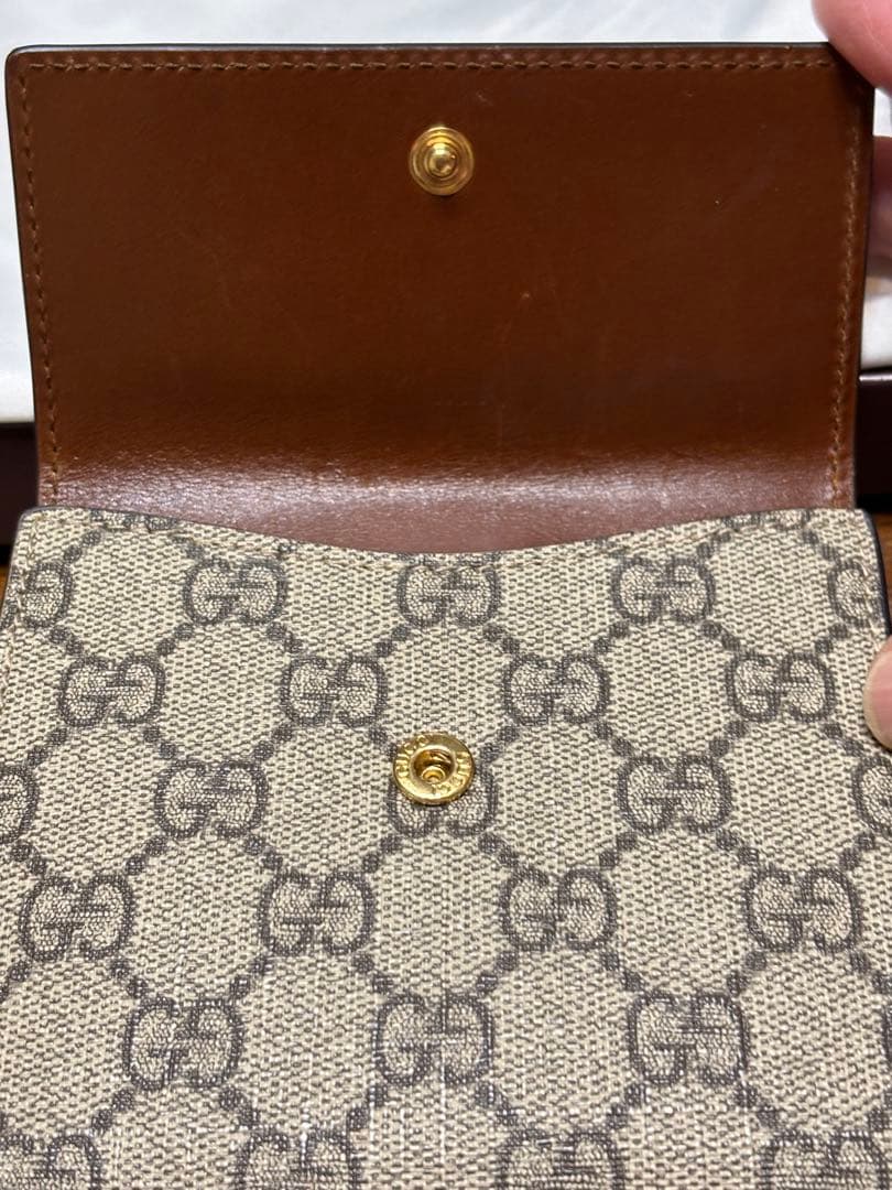 GUCCI 二つ折り財布 GGパターン ブラウン