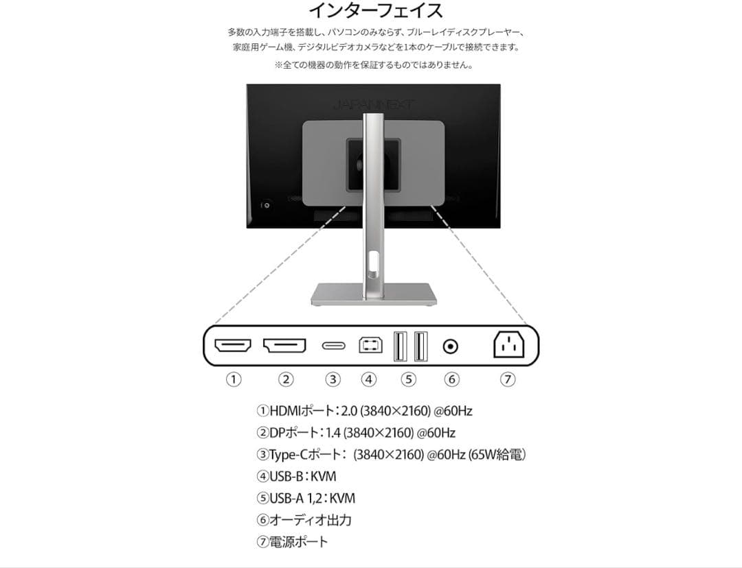 JAPANNEXT 27インチ 4KモニターN-iB4FL272U-C6-H