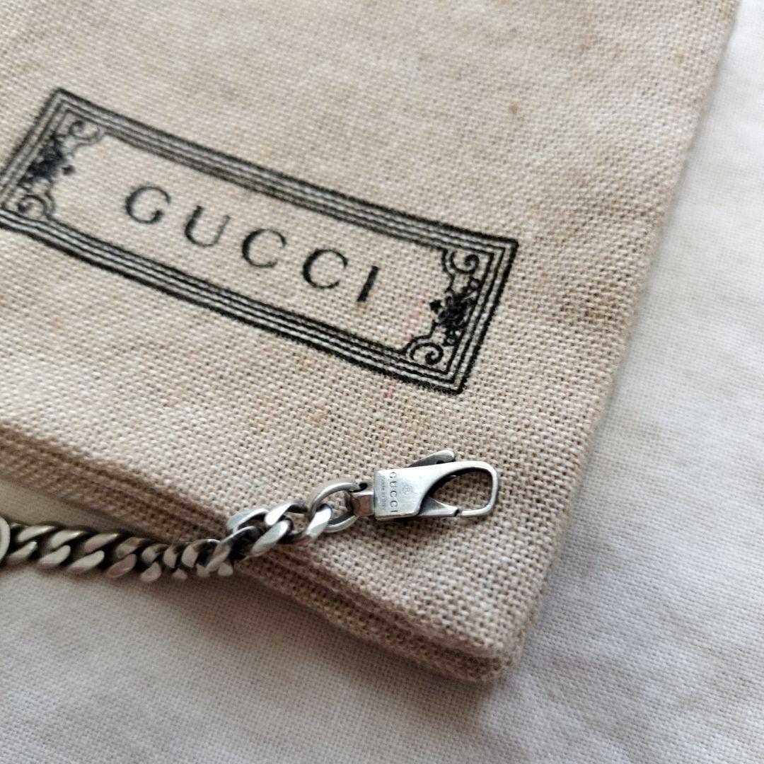 再出品 GUCCI グッチ エナメルインターロッキングG 喜平ブレスレット17号