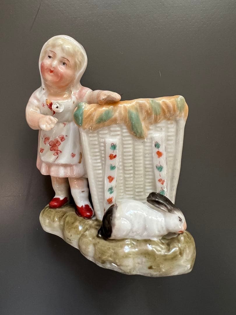 【アンティーク】Conta & Boehme 女の子とうさぎ マッチホルダー