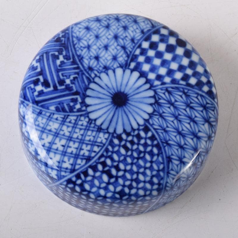 茶道具　陶楽造　染付　花文　棗　共箱　V　7841