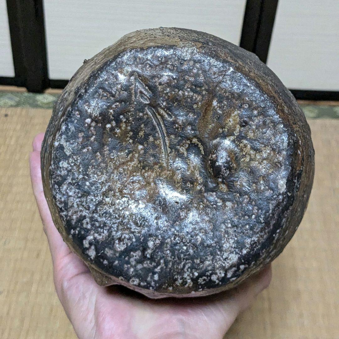 【水漏れあり】今成研二 備前焼 窯変花器 造花用花入 置物 花瓶 インテリア