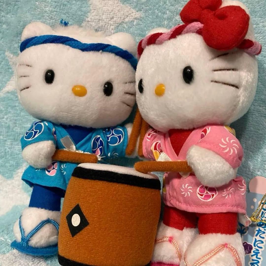 ハローキティ、ダニエル　祭りドール　はっぴドール　太鼓付き　平成レトロ　激レア