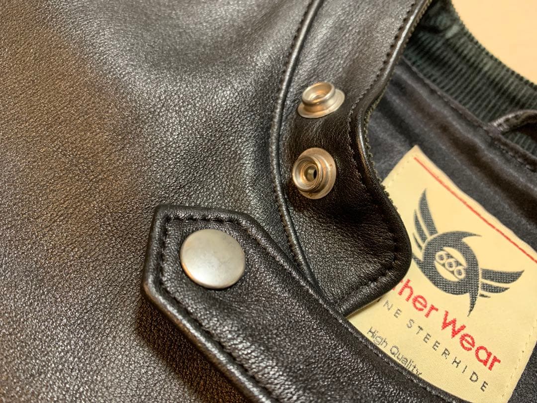 666 LEATHER WEAR シングルライダース レザージャケット 34 黒