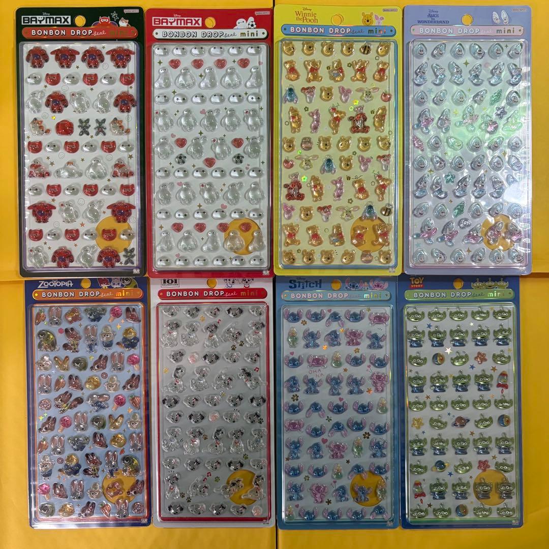 【正規品】ボンボンドロップシール　ミニ　ディズニー　 全8種セット　mini